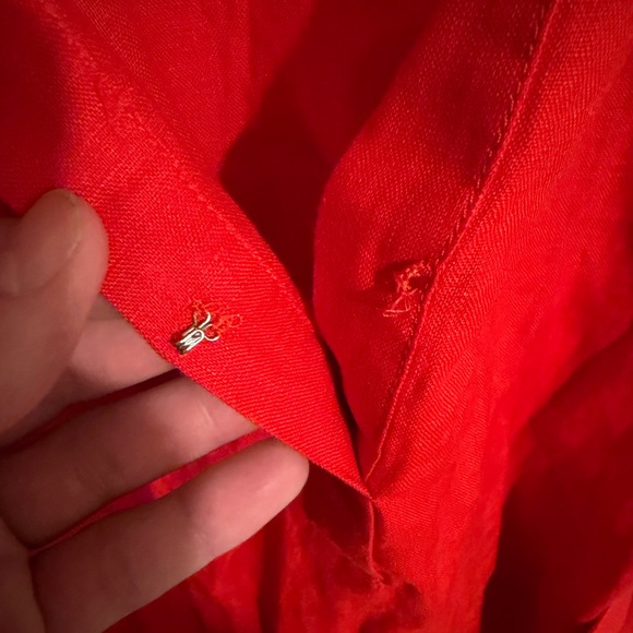 J Crew red linen Cabana dress - Picture 6 of 9